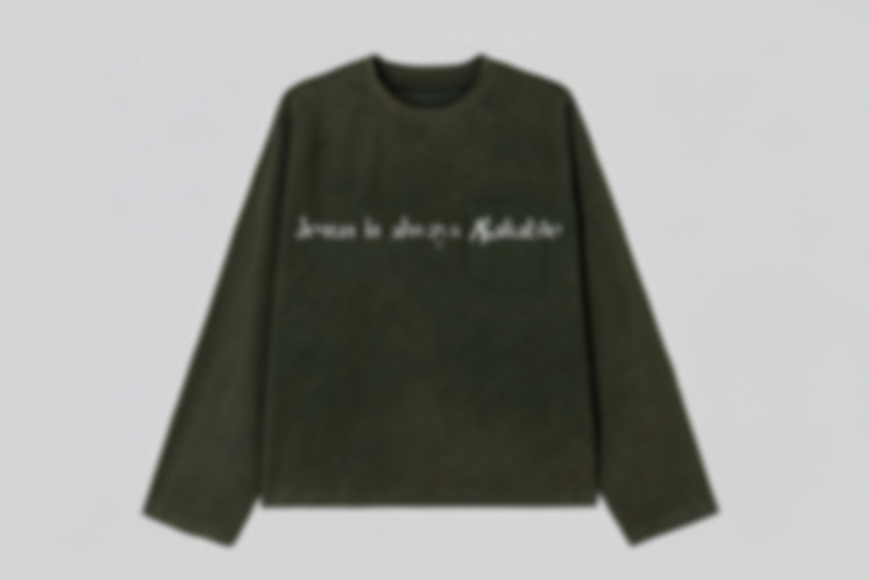 *Jesus Is Always Available* Olive Oversized Long Sleeve