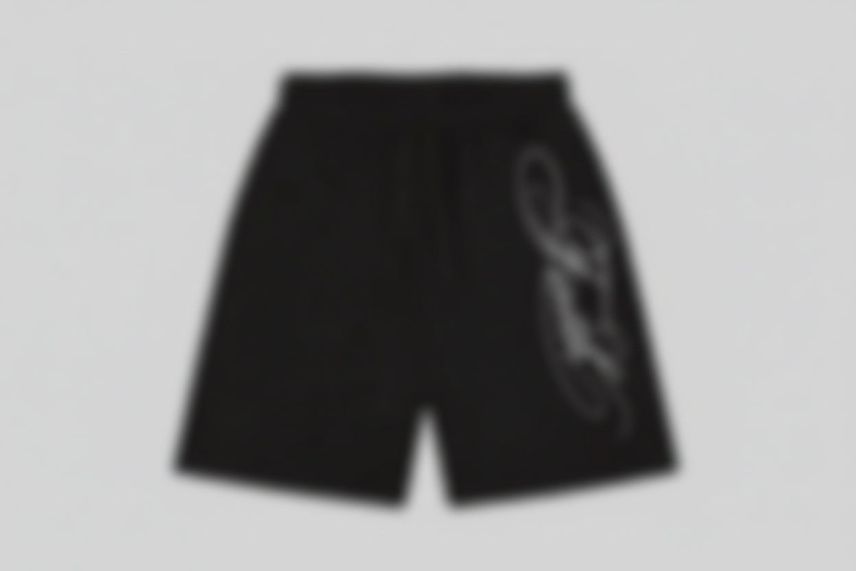 *Faith*  Black Baggy Cotton Shorts